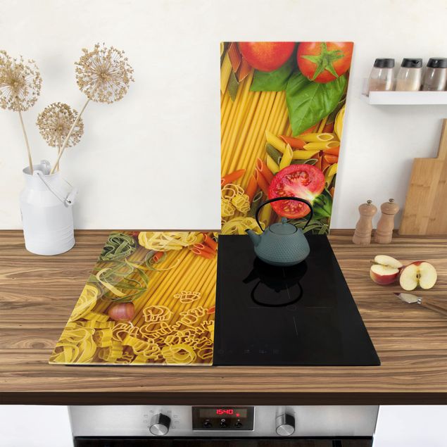 Glass stove top cover - Pasta Variation