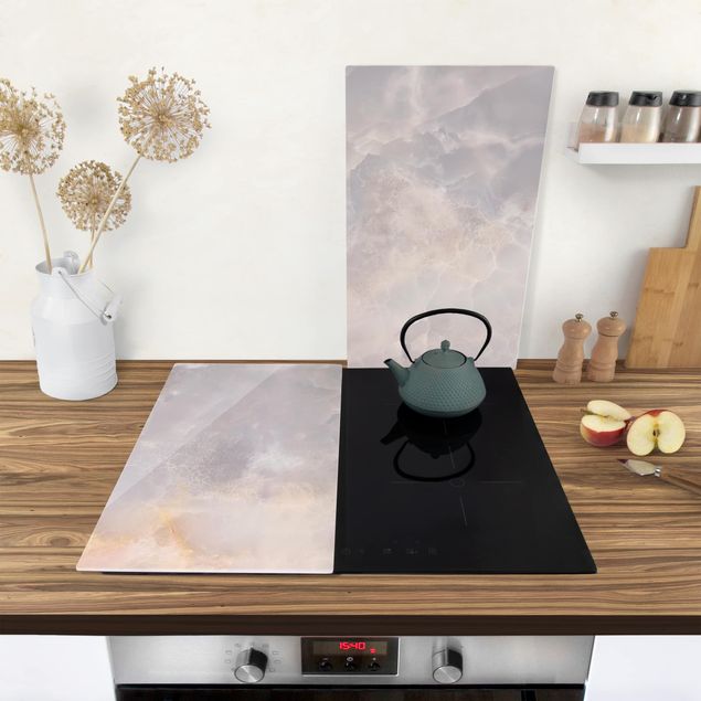 Glass stove top cover - Onyx Marble