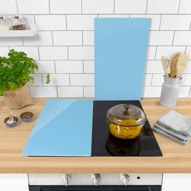 Glass stove top cover - Pastel Blue