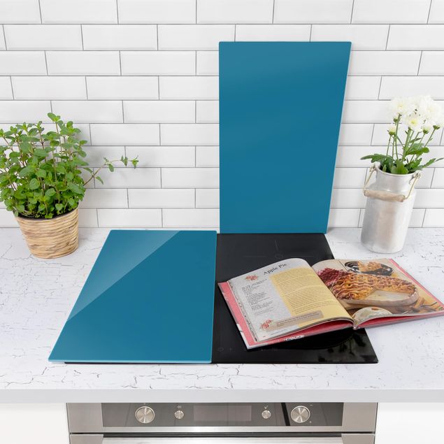 Glass stove top cover - Petrol
