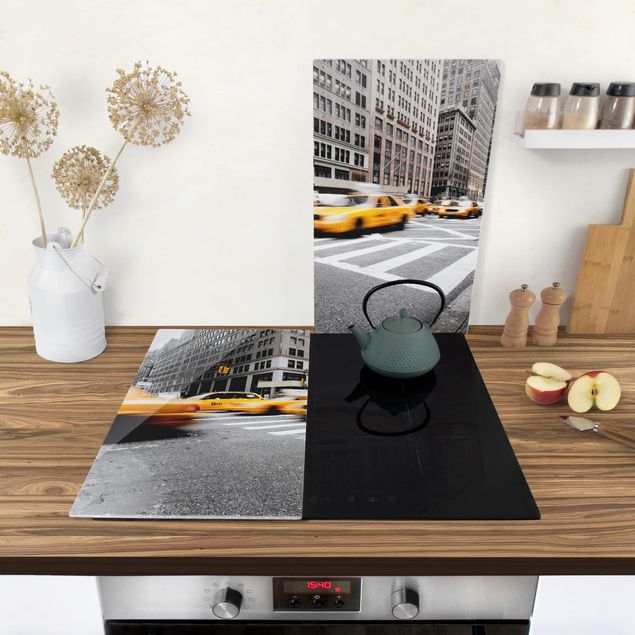Glass stove top cover - Bustling New York