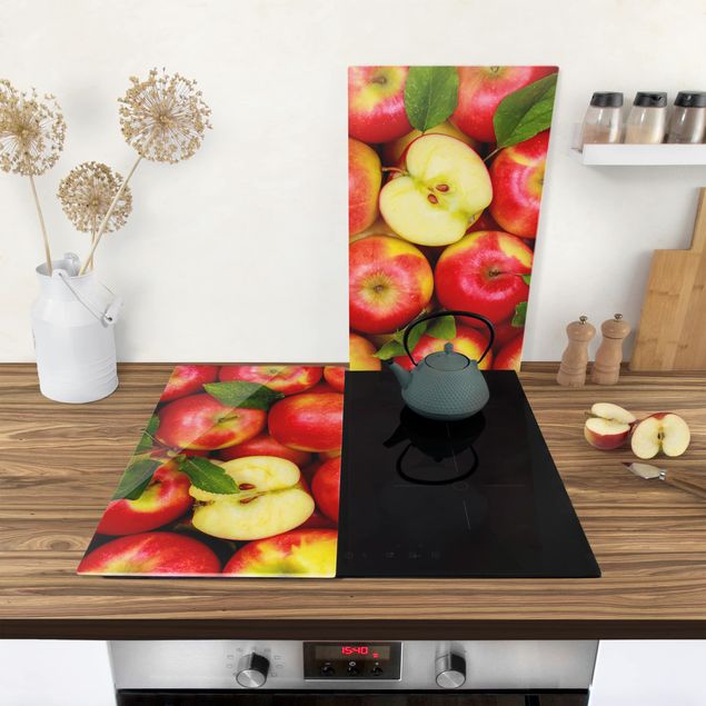 Glass stove top cover - Juicy apples