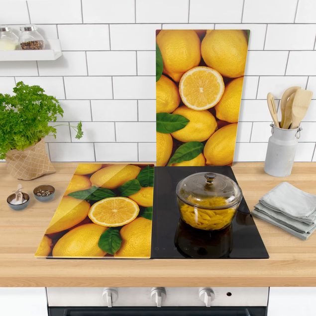 Glass stove top cover - Juicy lemons