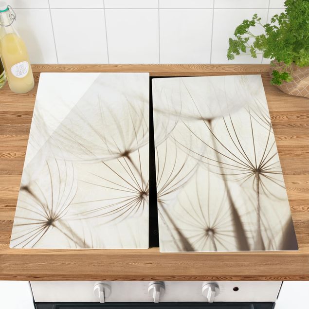 Glass stove top cover - Gentle Grasses