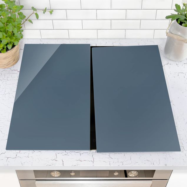 Glass stove top cover - Slate Blue