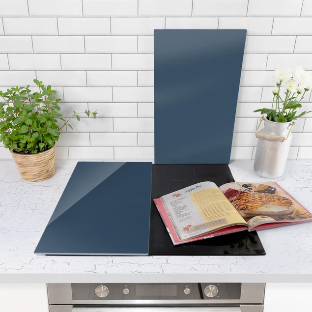 Glass stove top cover - Slate Blue