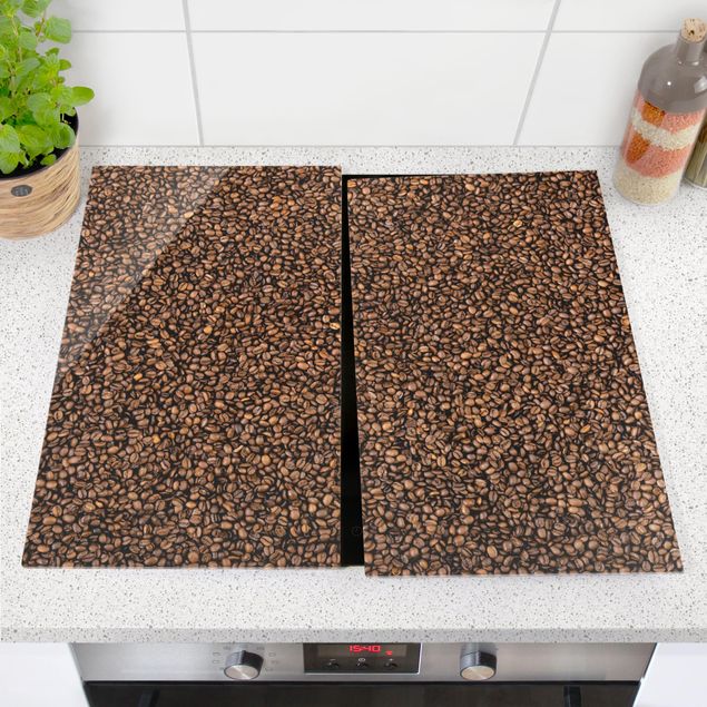 Glass stove top cover - Sea Of Coffee