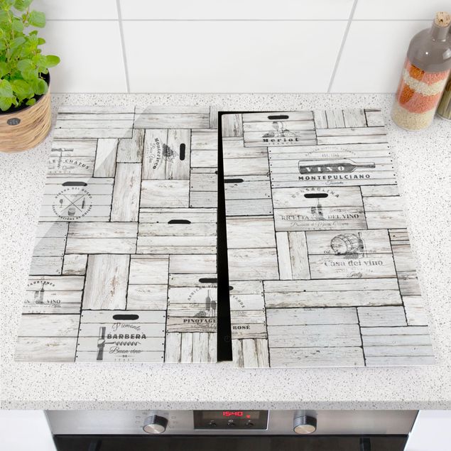 Glass stove top cover - Shabby Wooden Crates