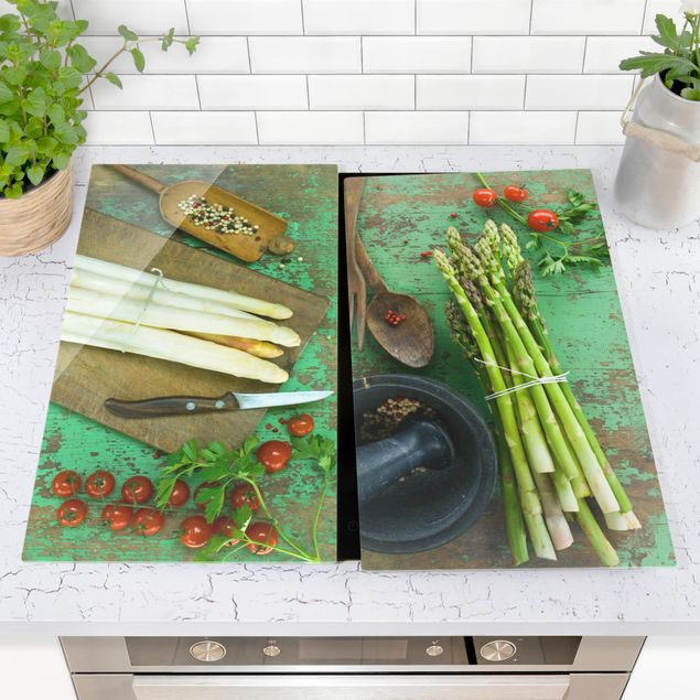Glass stove top cover - Asparagus Compositions