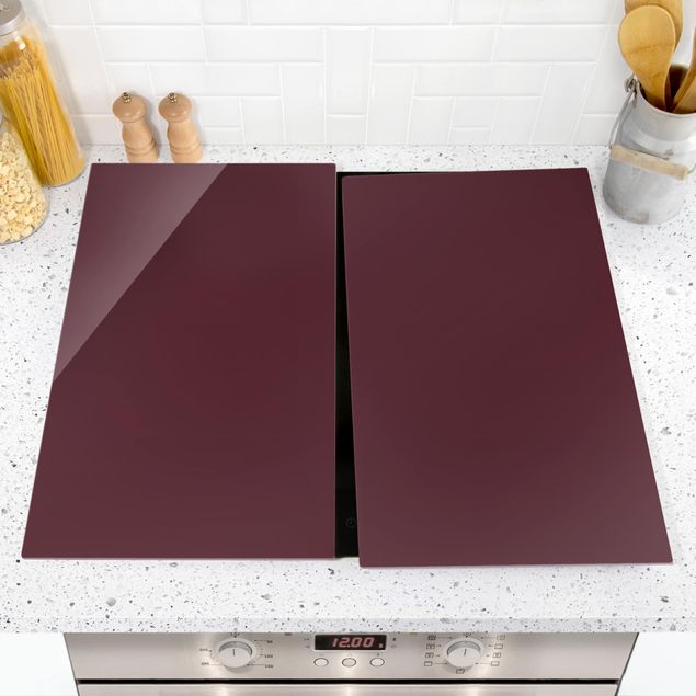 Glass stove top cover - Tuscany Wine Red