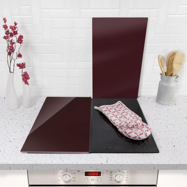 Glass stove top cover - Tuscany Wine Red