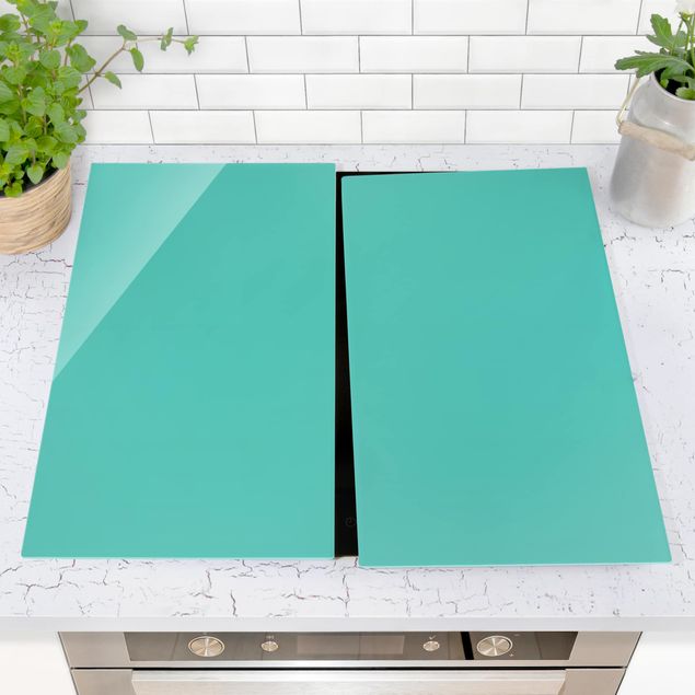 Glass stove top cover - Turquoise