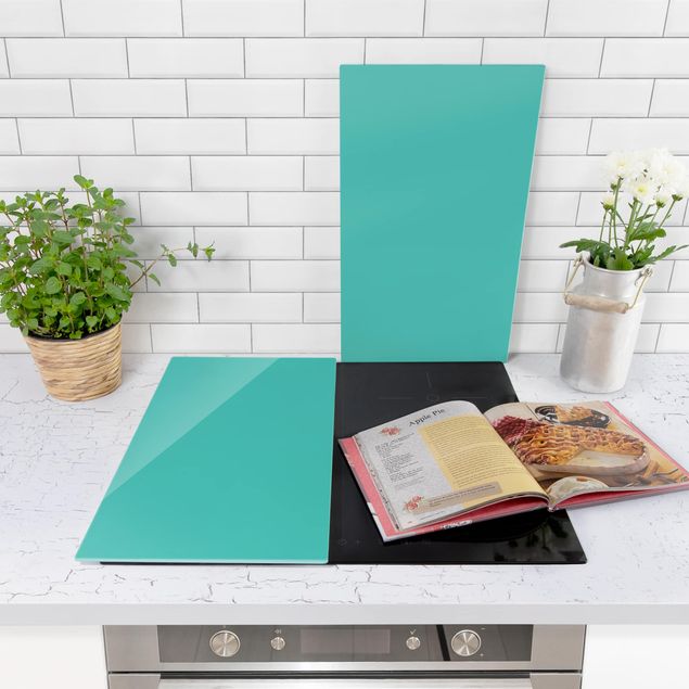 Glass stove top cover - Turquoise