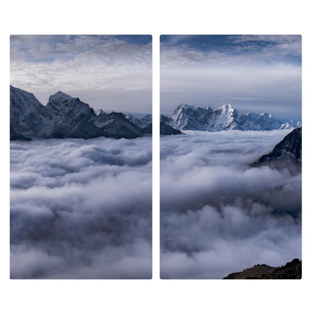 Glass stove top cover - Sea Of ​​Clouds In The Himalayas
