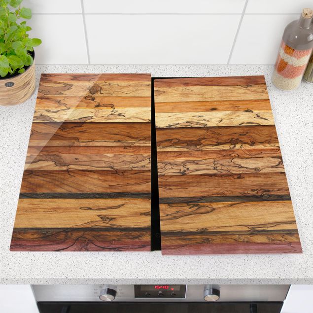 Glass stove top cover - Woody Flamed