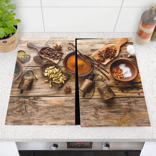 Glass stove top cover - Mixed Spices