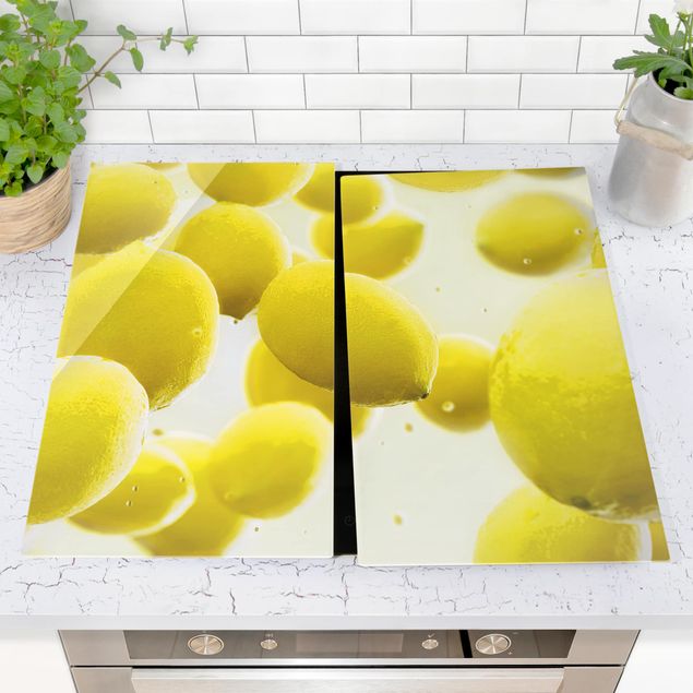 Glass stove top cover - Lemons In Water