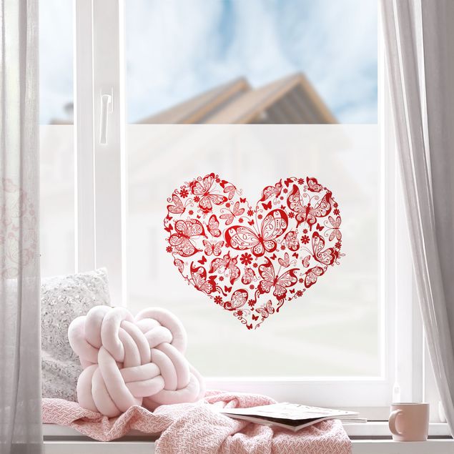 Window decoration - Heart Of Butterflies