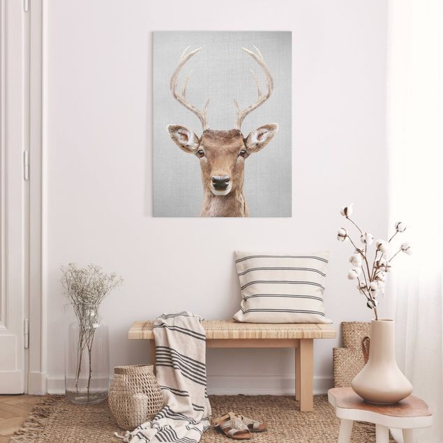 Canvas print - Deer Heinrich - Portrait format 3:4