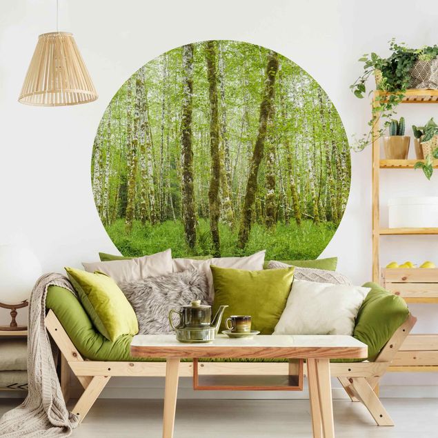 Self-adhesive round wallpaper forest - Hoh Rainforest Olympic National Park