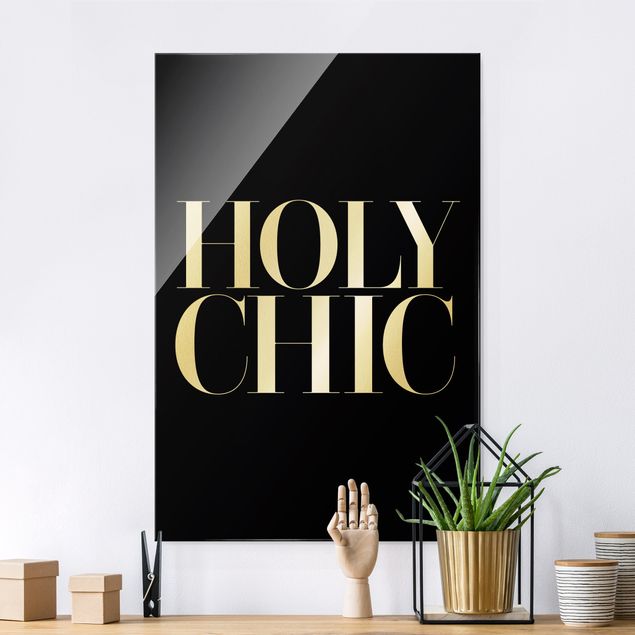 Glass print - HOLY CHIC Black - Portrait format