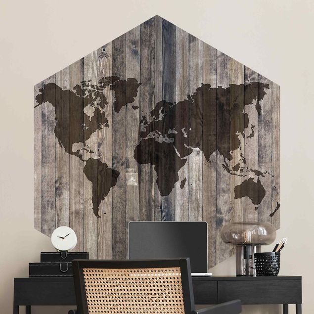 Wallpapers Wooden World Map