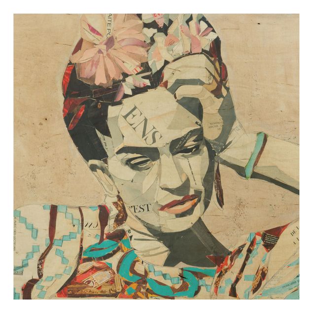 Wood print - Frida Kahlo - Collage No.1
