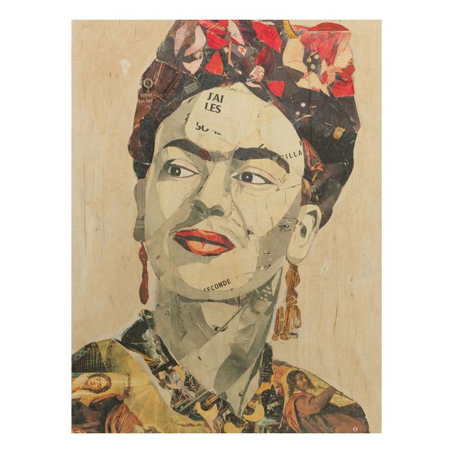 Wood print - Frida Kahlo - Collage No.2
