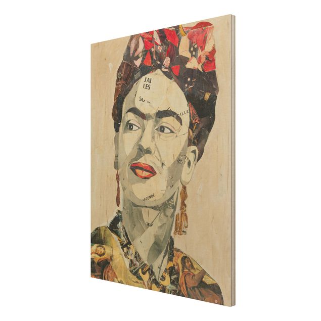 Wood print - Frida Kahlo - Collage No.2