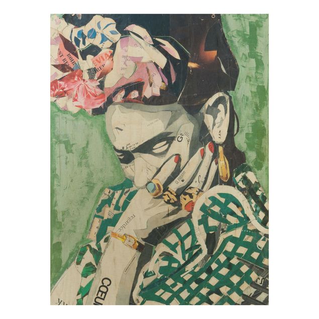 Wood print - Frida Kahlo - Collage No.3