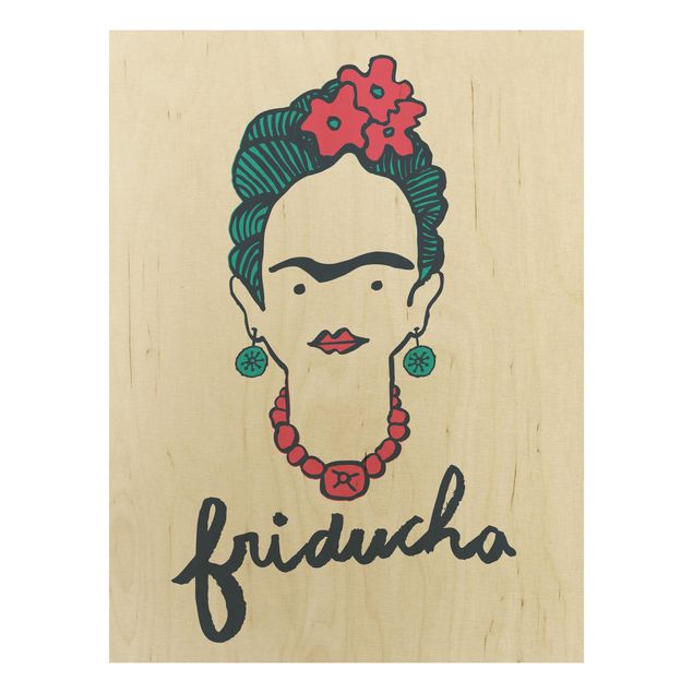 Wood print - Frida Kahlo - Friducha