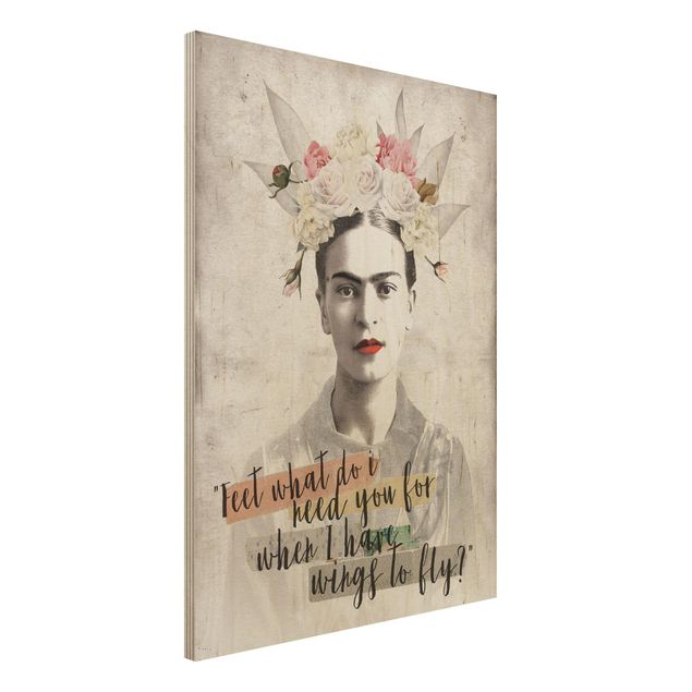 Wood print - Frida Kahlo - Quote