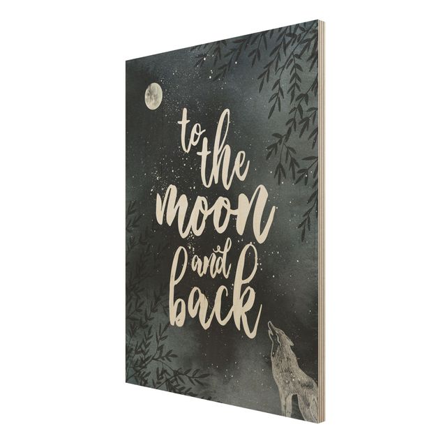 Wood print - Love You To The Moon And Back