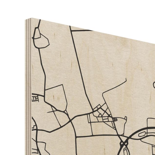 Wood print - Hannover City Map - Classic