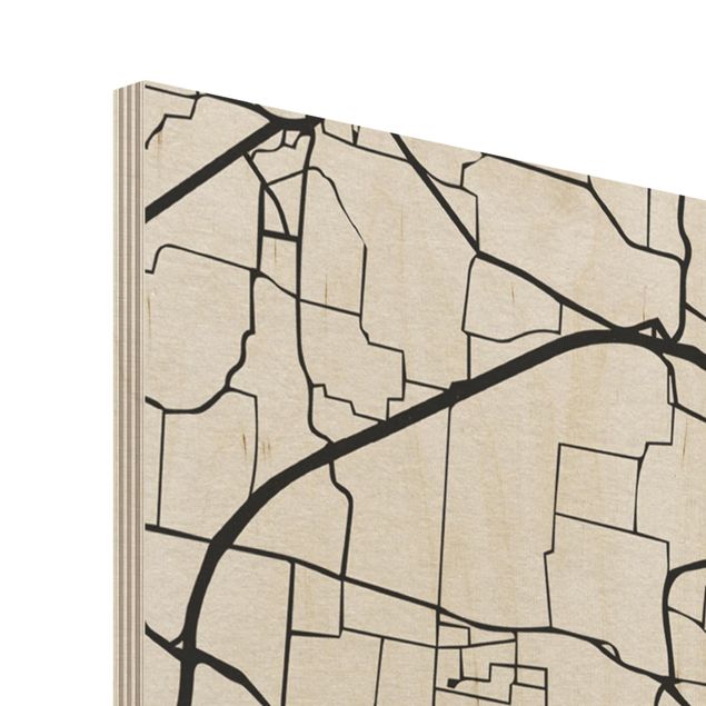 Wood print - Venice City Map - Classic