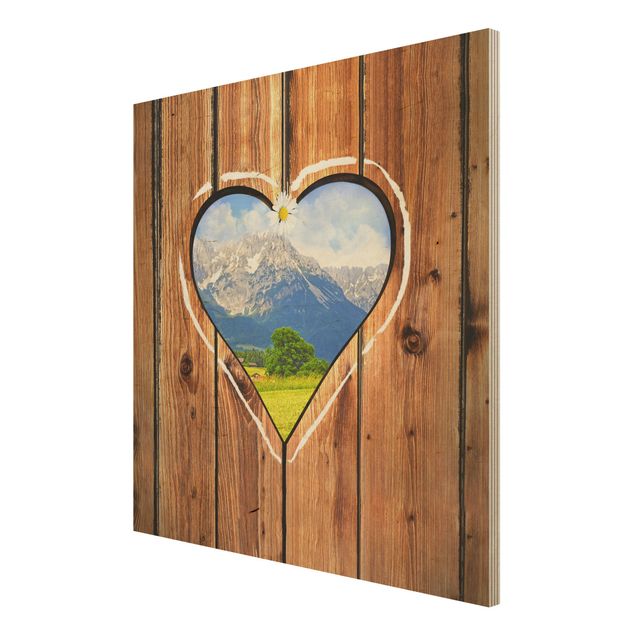 Wood print - Mountain Cabins