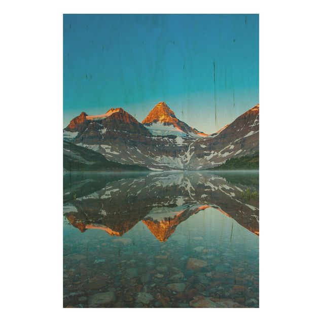 Wood print - Mountain Landscape At Lake Magog In Canada