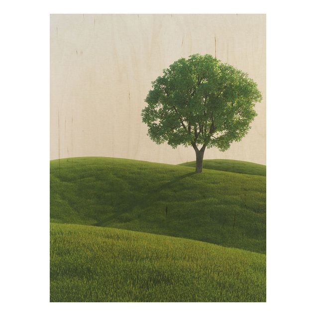 Wood print - Green Tranquility