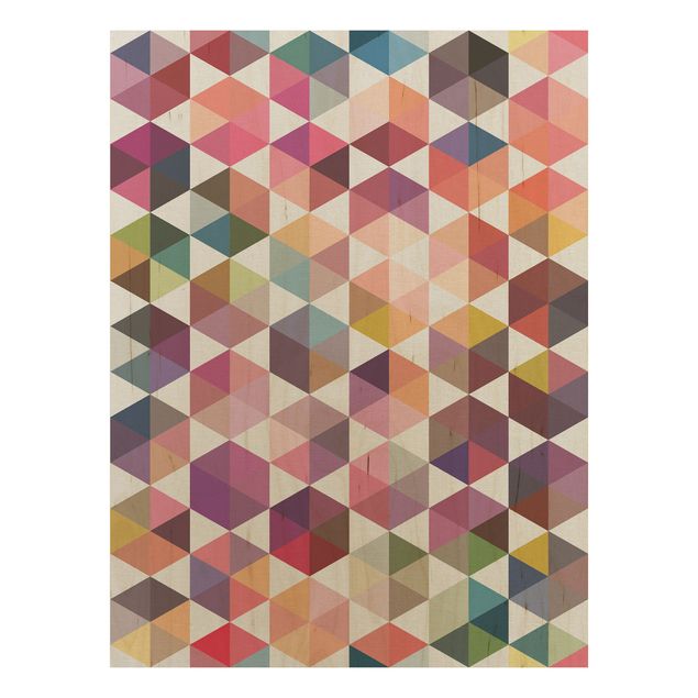 Wood print - Hexagon facets