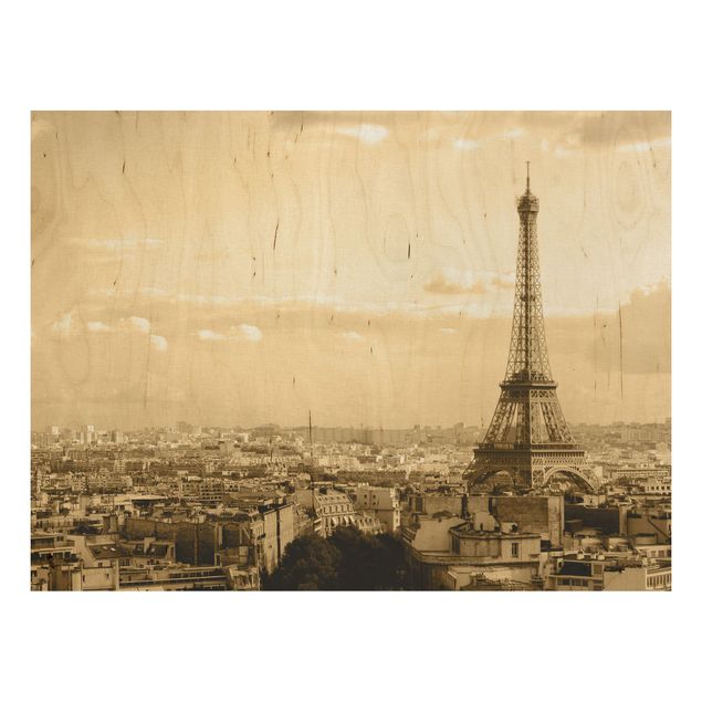 Wood print - I love Paris