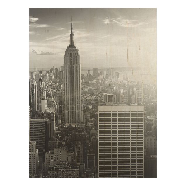 Wood print - Manhattan Skyline