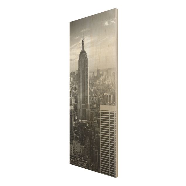 Wood print - Manhattan Skyline