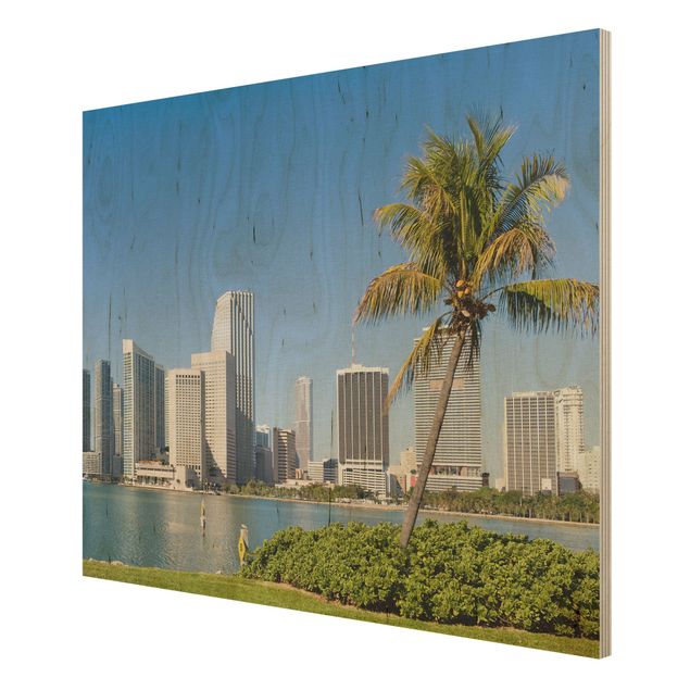 Wood print - Miami Beach Skyline