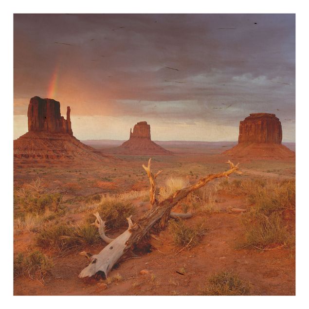 Wood print - Monument Valley At Sunset