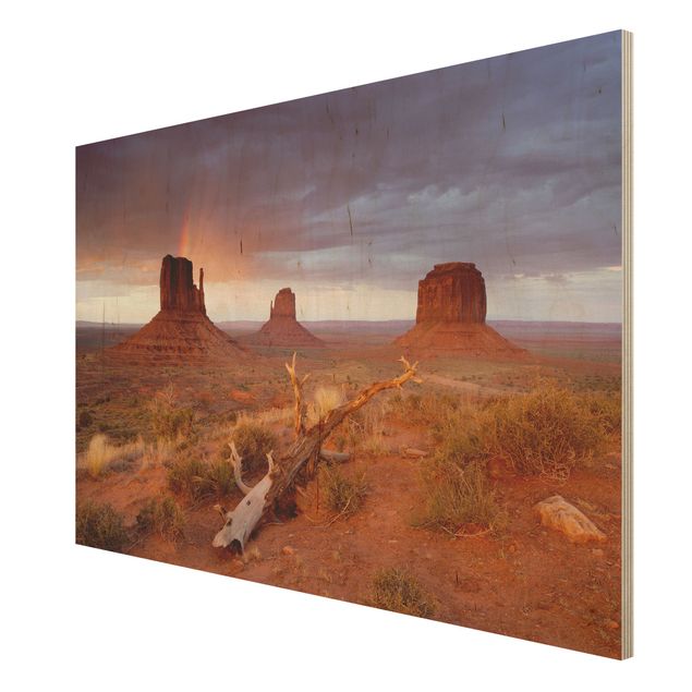 Wood print - Monument Valley At Sunset