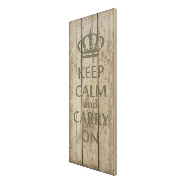 Wood print - No.RS183 Keep Calm And Carry On