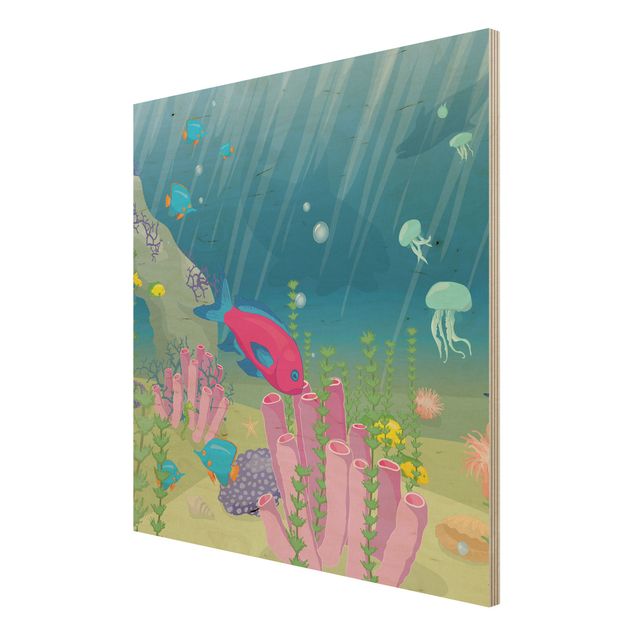 Wood print - No.RY25 Underwater World