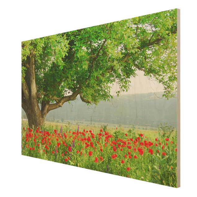 Wood print - Summer Meadow