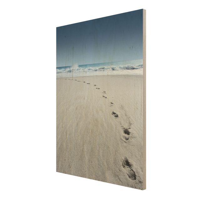 Wood print - Traces In The Sand
