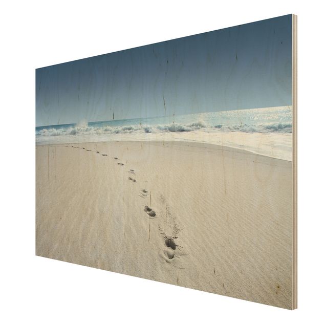 Wood print - Traces In The Sand